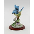 thumbnail image 3 of Ceramic Bluejay Bird Figurine with Morning Glory Flower 4.125in Gift, 3 of 5