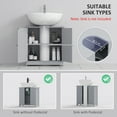 thumbnail image 4 of Bathroom Vanity kleankin Pedestal Sink Storage Cabinet, Vanity Base Cabinet, Under Sink Bathroom Cabinet with U-shape Cut-Out and Adjustable Internal Shelf, Gray,Bathroom Vanity Set, 4 of 9