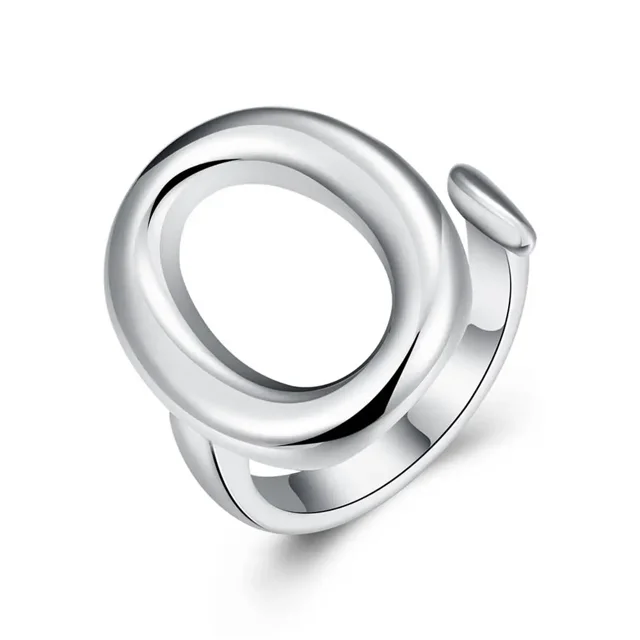 Anillo de Plata de Ley 925 Forma Redonda O Ajustable Ideal para Bodas y Banquetes de Mujer