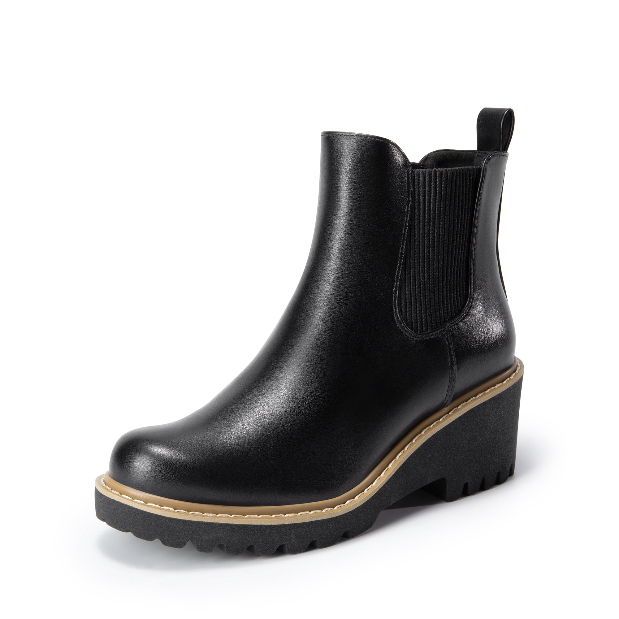 COACH Women’s Lenora Leather Pull on Lug Sole Chelsea Black Bootie Amazon.com | COACH Lenora Bootie Black 11 B (M) | Ankle & Bootie main image 3