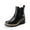 BLACK-PU, variant on Women’s Round-Toe Wedge Chelsea Ankle Boots Low Wedge Heel Platform Booties