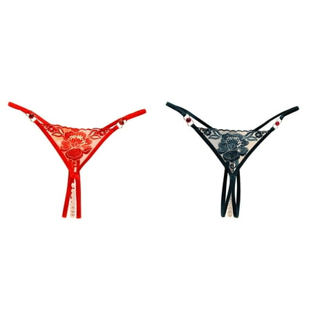 (2-Pack) Kcodviy Women Lace Briefs Full Waist Trainer for Women Hollow Out Panties Crochet Womens Underwear Bikini Lace Up Panty Thongs Pack of Panties Bikini G String Underwear