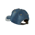 thumbnail image 3 of Top Headwear Dog Mom Paw Rhinestone Hat Distressed Denim Baseball Cap - Denim, 3 of 4