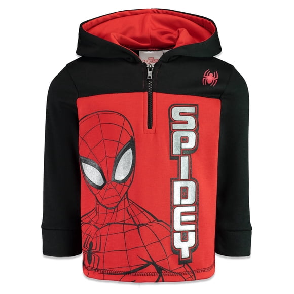 Sudadera con Capucha para Niños Pequeños Marvel Spider-Man Media Cremallera Roja y Negra 5T