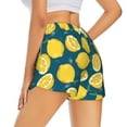 thumbnail image 3 of Goofa Lemon Printed Women 2 in 1 Running Shorts,Quick Dry Athletic Workout Shorts,High Waisted Athletic Shorts with Liner Pockets-X-Large, 3 of 9