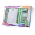 thumbnail image 1 of yeacher Eco-Friendly Stationery Set: 7 Binder Clips, 50-Page Notebook, 2 Pens, Stapler, 400 Staples, 40 Paper Clips in Green, 1 of 7