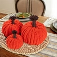 thumbnail image 6 of Handmade Crochet Pumpkin Decoration Unique Holiday Decoration Plushie Polyester Craft For Party Table Display, 6 of 8