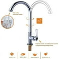 thumbnail image 4 of Grifo de agua fría solo con diseño de arco alto, acabado de acero inoxidable, material apto para uso alimentario sin plomo, válvula de cerámica duradera, anticorrosión, giro de 360 grados para, 4 of 5