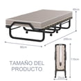 thumbnail image 2 of Cama plegable Costway con Colchón de espuma memoria marco Metálico 200 X 80 X 40 cm beige, 2 of 9