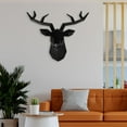 thumbnail image 6 of 3D Resin Deer Head Sculpture Wall Mounted Elk Animal Statue Figurines Decors Black, 6 of 7