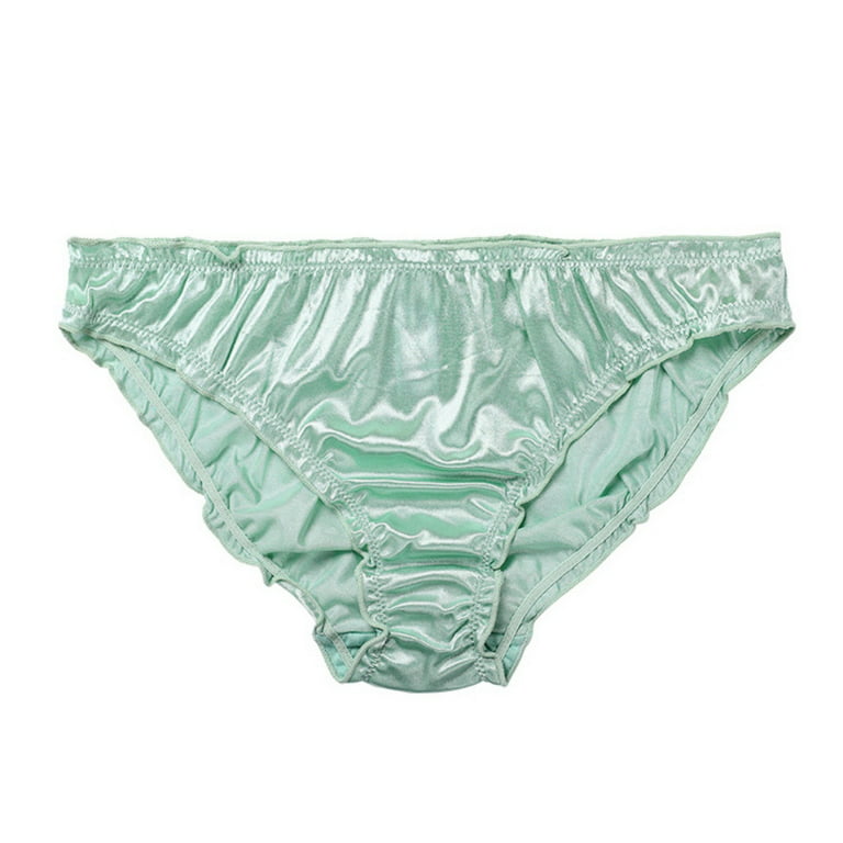 Spdoo 3 Pack Frill Trim Satin Underwear Briefs Panties for Women Nylon  Underwear Lingerie Briefs