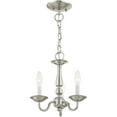 thumbnail image 5 of 3 Light Brushed Nickel Chain Hang/Ceiling Light fixture with Steel base material, 5 of 9
