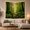 Woodland Path, variant on Evergreen Forest with Golden Sunbeams, Serene Digital Art for Nature Lovers, Woodland Home Decor, Housewarming Gift, Tapestry Wall Hanging for Bedroom and Living Room
