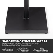 Crestlive Products 40lbs Square Concrete Umbrella Base, Outdoor Market Umbrella Stand, Black