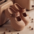 thumbnail image 5 of Rokment Women's Chunky Platform Slip on Mary Jane with Adjustable Back Strap 2026 Casual Height Increasing Barefoot Slip on Water Sandals Dress Clogs Brown Size 7, 5 of 5