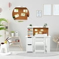 thumbnail image 4 of Eastvita Kids Learning Modern Adjustable Chair Rectangular Desk with Chair, 2 Pen Holders, White, 4 of 10
