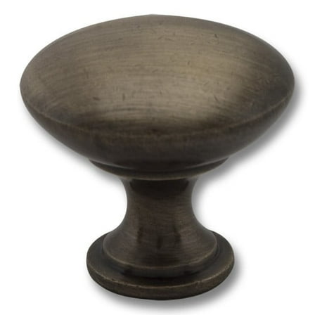 Antique Brass 1 1/4" Cast Metal Traditional Mushroom Knob (Screw Not Included)