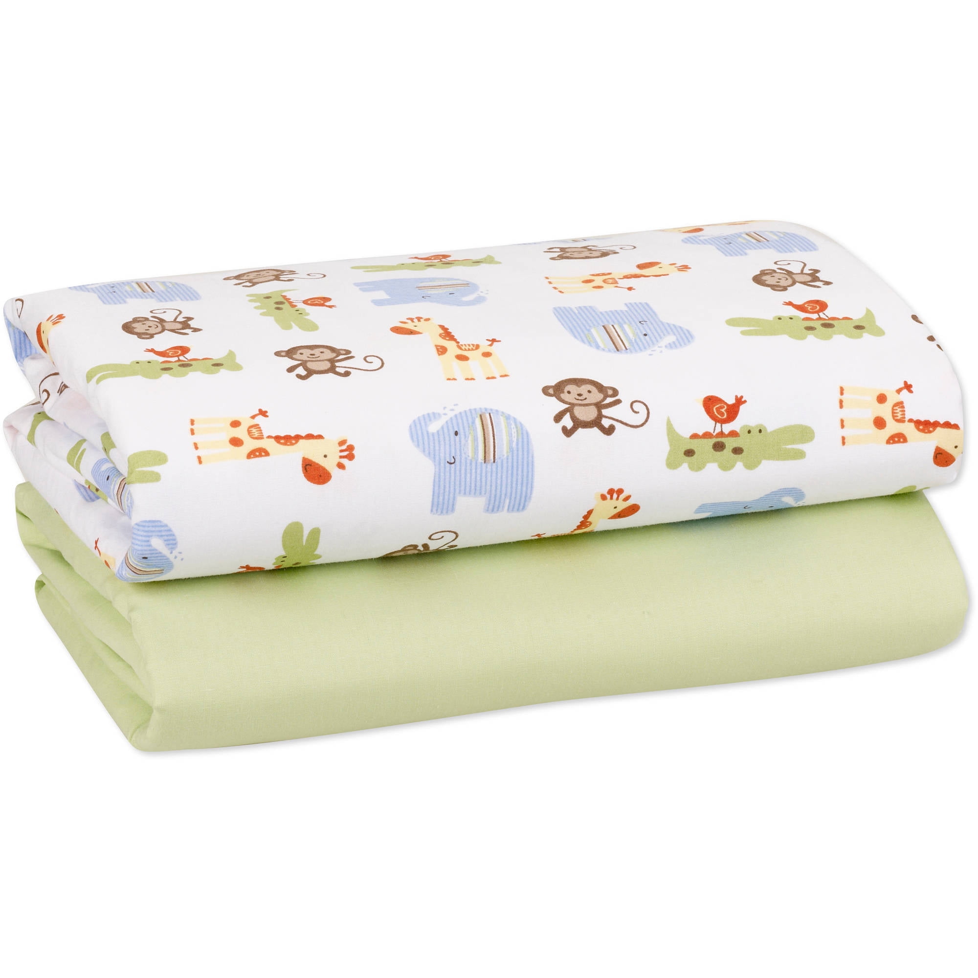 Child of Mine 2pk Fitted Crib Sheets, Zoo Babies