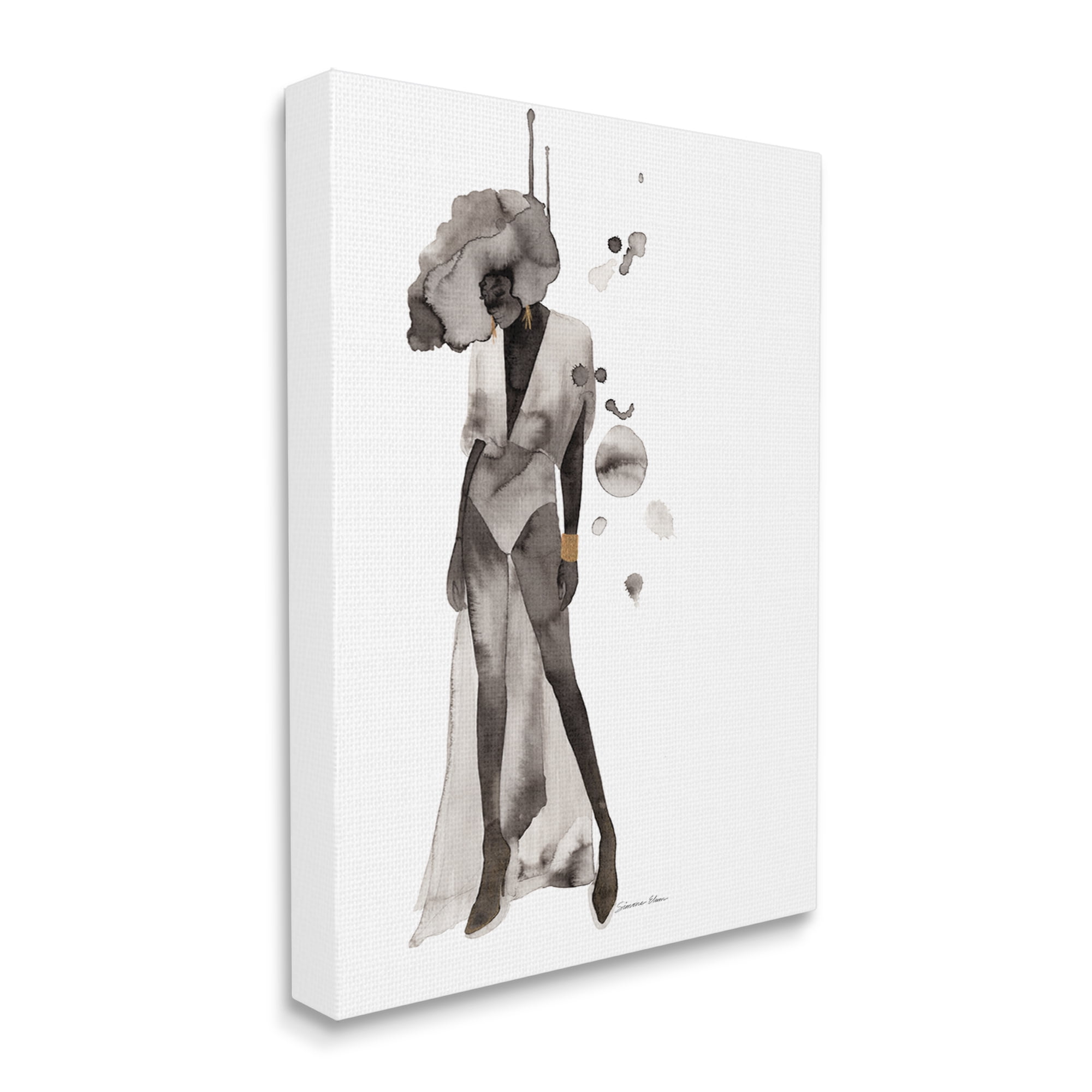 Stupell Industries Abstract Woman Illustration Abstract Painting Gallery Wrapped Canvas Print Wall Art, 36 x 48
