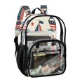 thumbnail image 2 of Iauyy Clear Backpack Heavy Duty PVC Transparent Backpack for College Workplace, Patriotic Sailboat Pattern, 2 of 8