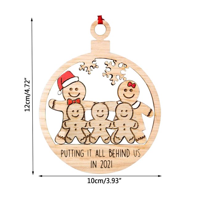 Colgante Gingerman, Decoraciones navideñas Decoraciones navideñas huecas de madera Colgante colgante para árbol de Navidad Lograr más