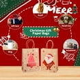 thumbnail image 4 of 24 pieces, Christmas series gift packaging bags, Christmas gift bags, gift bags with handles, kraft paper Christmas gift bags, Christmas gift storage bags, 5.91*3.15*8.27 inches., 4 of 6