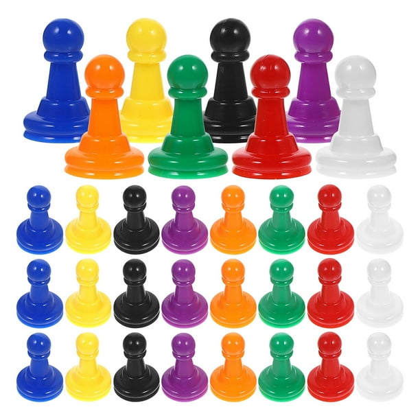 64 piezas de ajedrez de plástico multicolor para juegos de mesa, peones, marcadores de mesa para componentes de juego y accesorios de fiesta