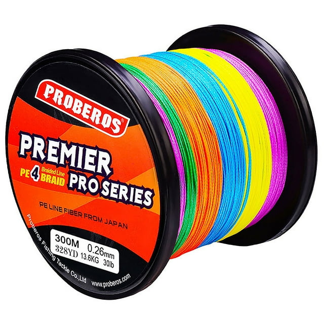 MAWCLOS 328YD Fishing Line Abrasion-assistant Fish Wire Nylon Strong Line-superior 300M Braided Abrassion Resistant Low Memory Extra Thin Colorful 3.0/35LB