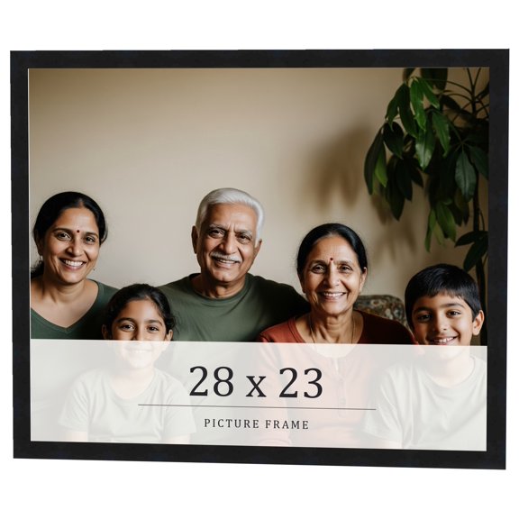 28x23 Frame Black Real Wood Picture Frame Width 0.75 inches | Interior Frame Depth 0.5 inches |