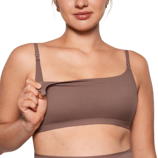 Sostén de lactancia inalámbrico INLYRIC Inbarely Soft marrón y morado talla grande