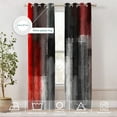thumbnail image 2 of Red Abstract Brushstroke Blackout Window Curtains, Black Modern Artwork Thermal Insulated Curtains Grommet Top Window Drapes for Living Room, Bedroom 42"W x 108"L (Pack of 2), 2 of 6