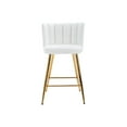 thumbnail image 6 of Guyou 26" Counter Height Bar Stool Set of 2, Modern Velvet Upholstered Bar Stool with Channel Tufted Backrest and Metal Legs for Kitchen Island Bar Restaurant, Cream, 6 of 11