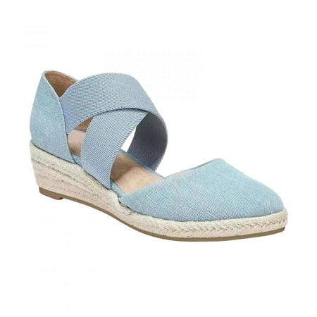 

Homedles Sandals Women- Comfortable Gift for women Summer Wedge Open Toe Plus Size Platform Sandals Blue