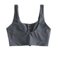 thumbnail image 2 of Camiseta de bikini ZAFUL, tankini corto con nudo en la parte delantera, acolchado, gris y azul, L, 2 of 5