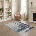 thumbnail image 2 of ODIKA 4'x6' Gray White Urban Geometric Washable Area Rug Modern Cityscape Architectural Lines Contemporary Non-Slip, Chair-Friendly, Flatwoven for Home Office, Under Desk, 2 of 7