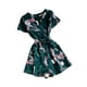 thumbnail image 3 of Mono corto para mujer, estampado floral, cuello en V, cintura alta, mameluco informal, pantalones con cordones kenally AP001215-02B, 3 of 7