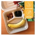thumbnail image 4 of 100% Compostable Disposable Food Containers with Lids [9”X9” 3-Comp 200 Pack] Eco-Friendly Take-Out TO-GO Containers, Heavy-Duty, Biodegradable, Unbleached by KriKac, 4 of 7