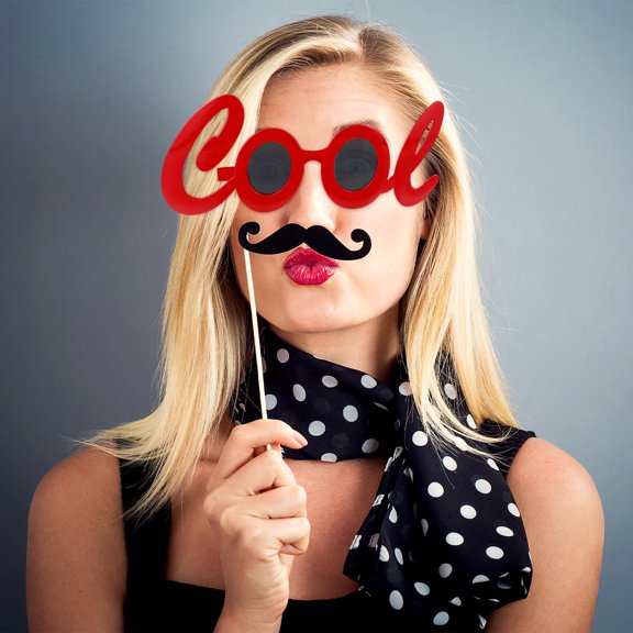 GAXIRE 2Pcs Photo Booth Props Glasses for Birthday Party Prom Festival Holiday New Year