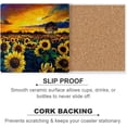 thumbnail image 2 of SKYSONIC Oil Painting Sunflower Field Printed Square Ceramic Coaster for Drinks with Cork Base for Coffee Cups Place Mats for Home Decor Set of 6 Pieces, 2 of 4