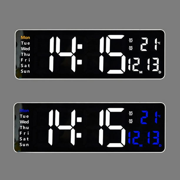 Temperatura Reloj De Pared Digital Con TermÃ³metro Y Fecha