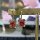 thumbnail image 3 of Exquisite Yellow Gold Color Earrings Trendy Female Wedding Jewelry Luxury Red Crystal Earrings For Women Flower Drop Earrings----Z1597--Product code 7 Z1597, 3 of 5