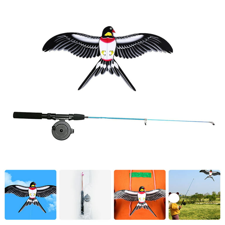 Swallow Bird Kite Easy to Fly Kite Outdoor Funny Kite for Kids with Fishing  Pole (Random Color)