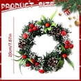 thumbnail image 3 of 7.87‑inch Handmade Artificial Christmas Front Door Wreath, Red Berries Pinecone Mushroom Fern Decor Wreath, Holiday Wreath for Home indoor Outdoor Display, 3 of 7