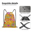 thumbnail image 4 of Xecao Peace Love and Dove Flower Power Pattern Sports Drawstring Backpack - String Swim Gym Bag with Wet Proof Pocket for Women&Men-Small, 4 of 6