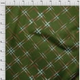 thumbnail image 3 of oneOone Cotton Poplin Olive Green Fabric Check Sewing Material Print Fabric By The Yard 56 Inch Wide, 3 of 4