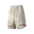 thumbnail image 2 of cllios Men's Athletic Shorts Big and Tall Drawstring Elastic Waist Knee Length Pants Solid Color Summer Lightweight Shorts with Pockets, 2 of 9