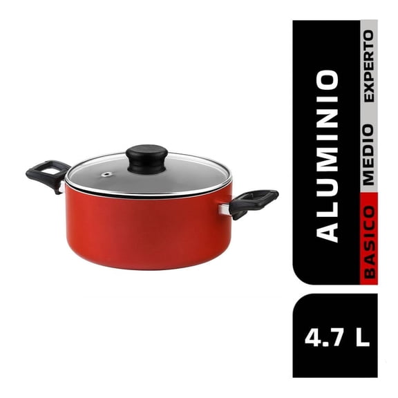 Olla con Tapa T-fal Simply 24 cm Antiadherente Rojo