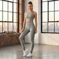 thumbnail image 2 of COUVER Women's Seamless 5.5 Inch Extra Wide Waistband High Rise Leggings Metal Gray One Size, 2 of 6
