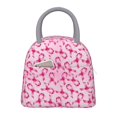 thumbnail image 1 of Xecao Breast Cancer Ribbons Awareness Pattern Large Insulated Lunch Bag for Work, School, Picnic - Waterproof, Durable Oxford Cloth, Comfortable Handle, 1 of 6