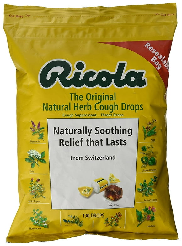Ricola Original Natural Herb Cough Drops 1 Bag - 130 Drops Total Throat Relief